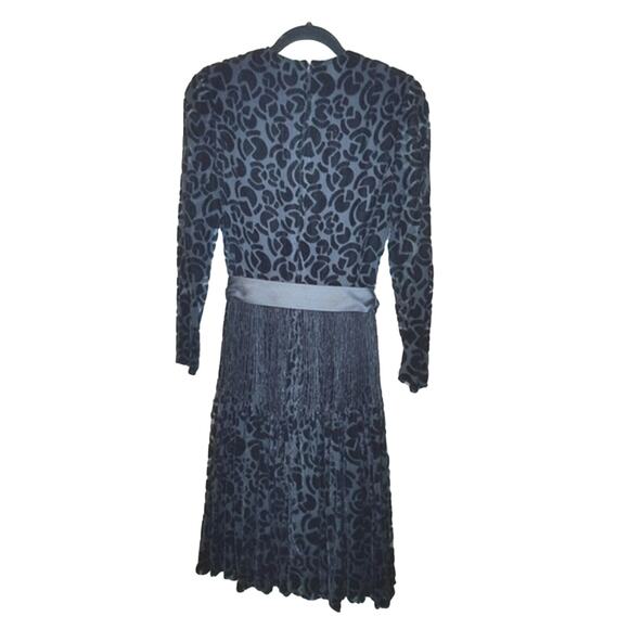 Miss Dior Collection Sheer Velour Pleated Whimsigoth Dress 60-70's Wednesday - Picture 5 of 10